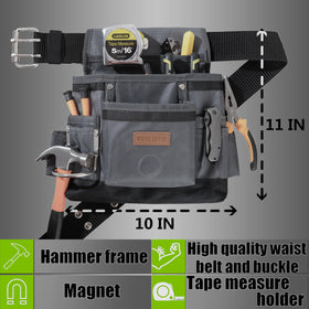 Vidar Tools small tool belt pouch with magnetic front pocket attracts screws for quick pickup.