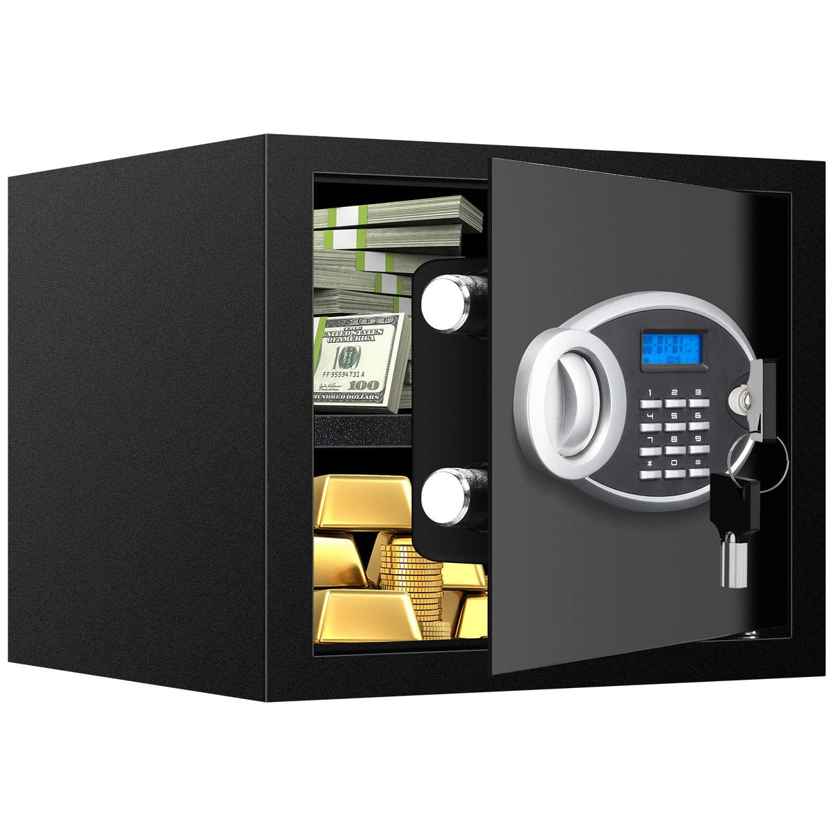 VIDXCVIT compact exterior dimensions shown for discreet bedside or closet placement.