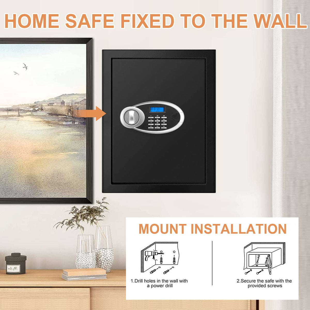 VIDXCVIT home safe compact dimensions fit in many spaces.