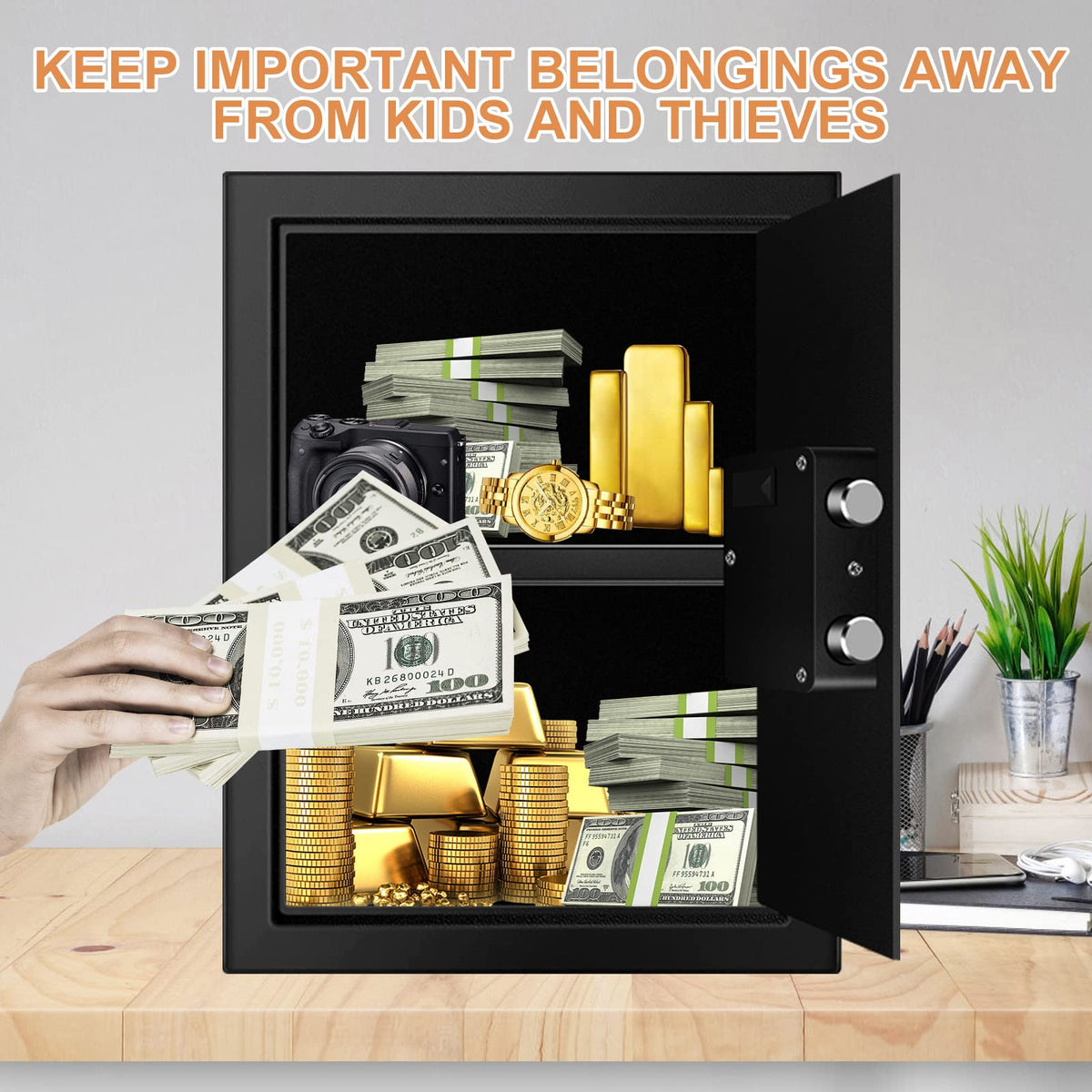 VIDXCVIT home safe door open view highlights convenience.