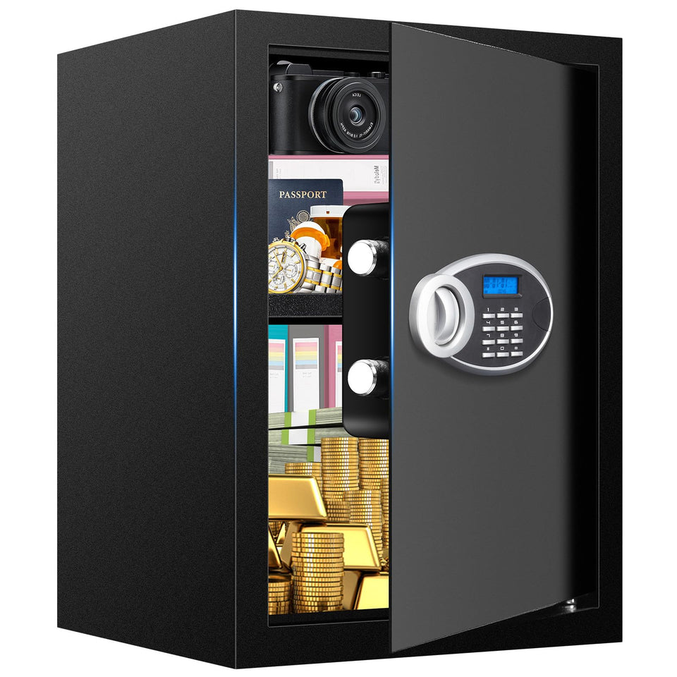 VIDXCVIT home safe front view shows sturdy construction for secure storage.