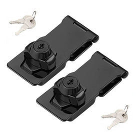 VIDYSUFYR 2-pack keyed hasp locks on a cabinet door for added security