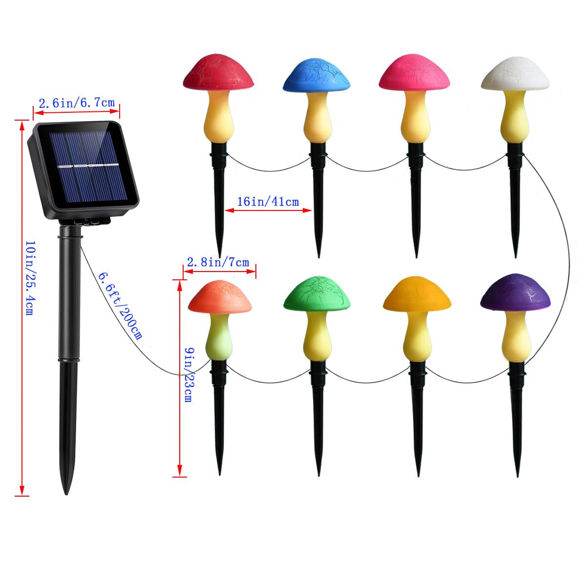 Viewpick solar mushroom lights memory function preserves last setting for quick startup.