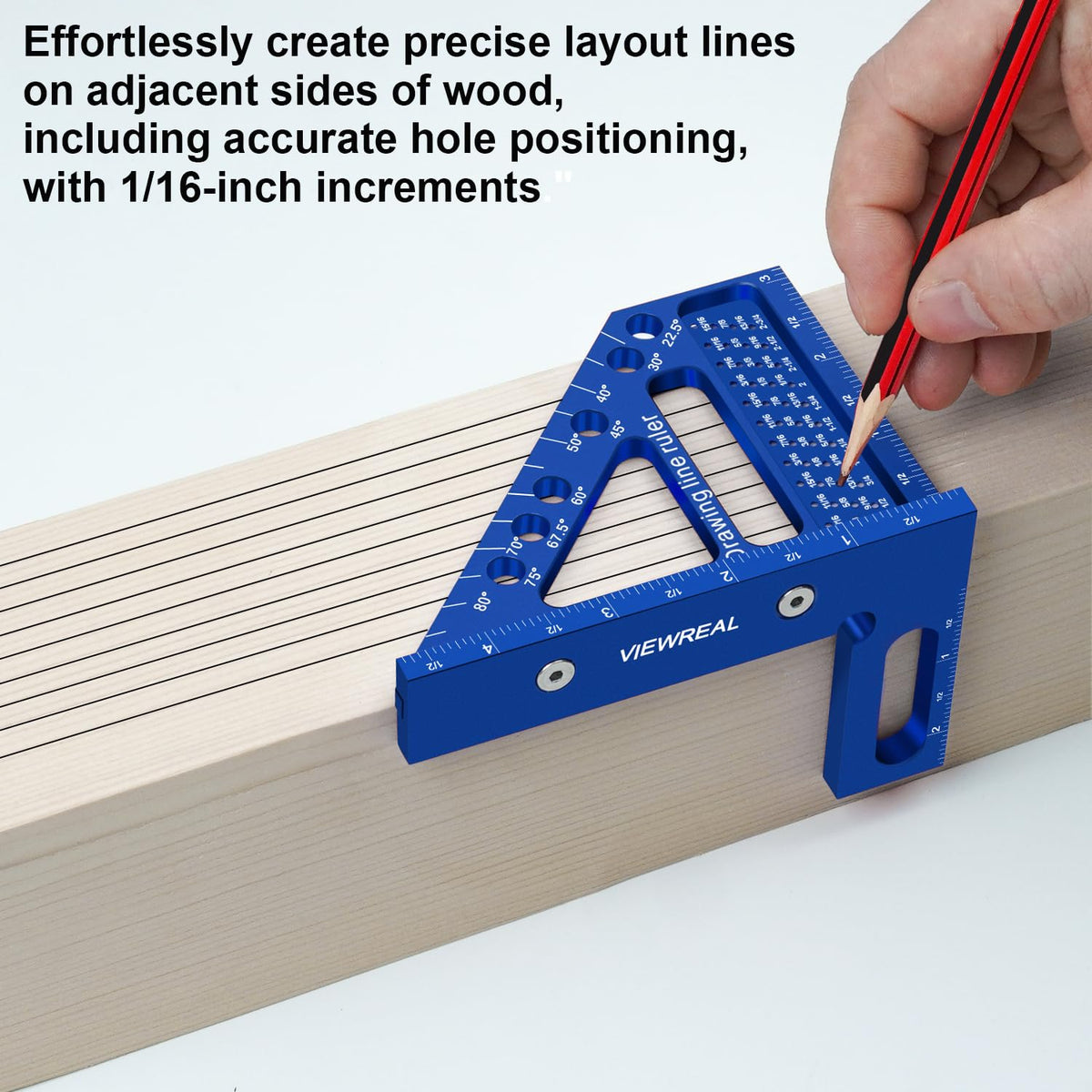 ViewReal 3D square angle drawing scene demonstrates 22.5–90° range