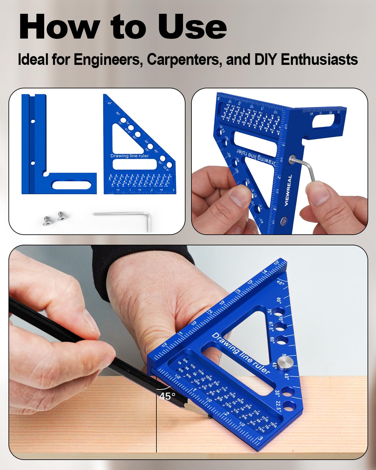 ViewReal 3D square pocket size design fits apron pockets