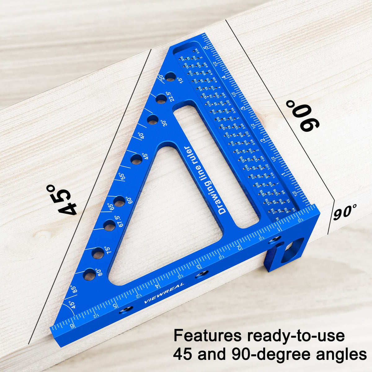 ViewReal 3D protractor ruler supports carpenters and decorators on projects.