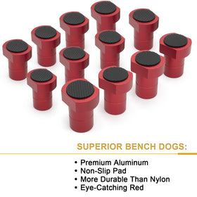 ViewReal bench dogs 3-4in fit demonstrates universal hole compatibility for MFT benches