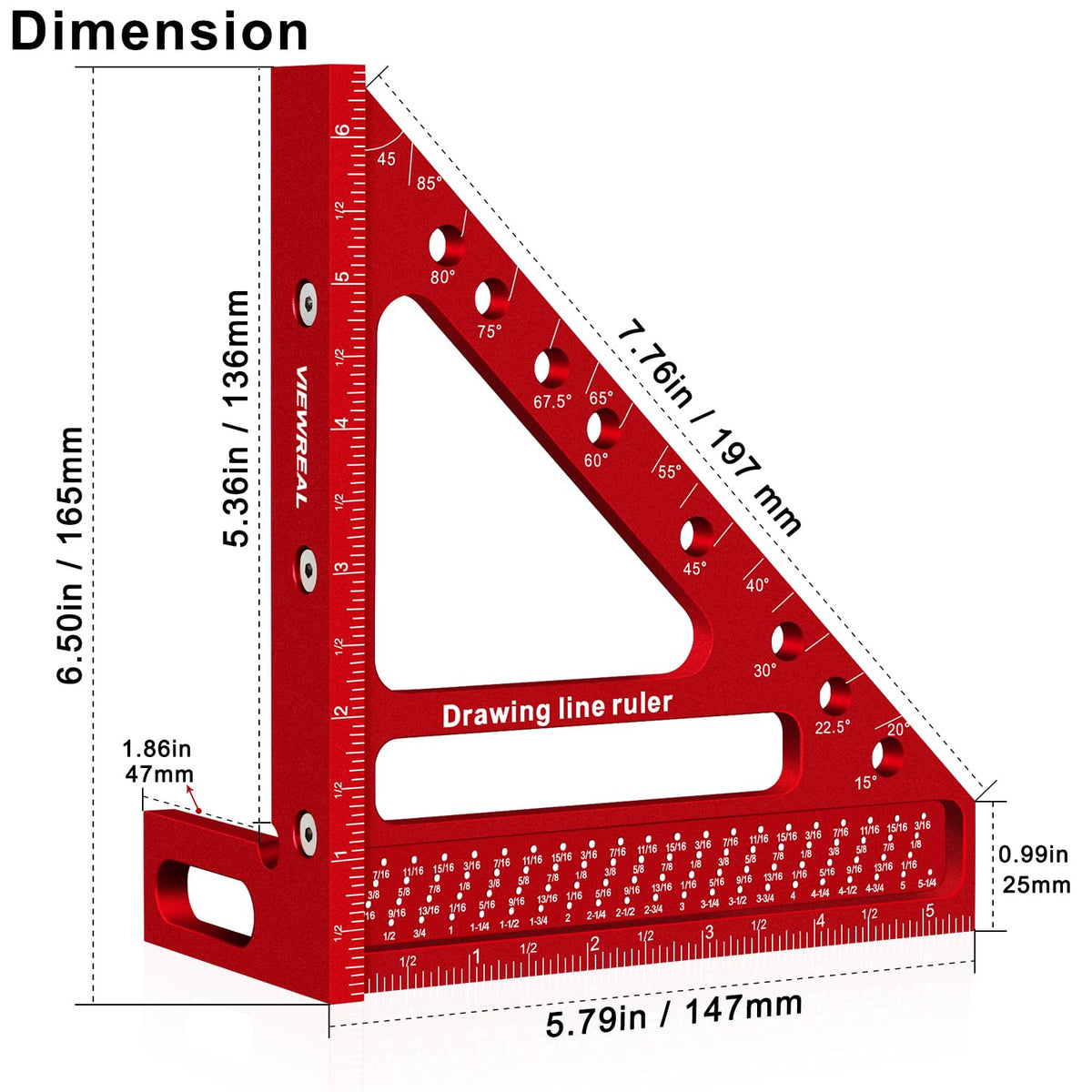 ViewReal parallel marking scale improves legibility for parallel lines on wood