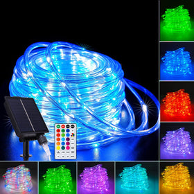 Vigdur 66ft solar rope lights with 200 LEDs illuminate large outdoor spaces