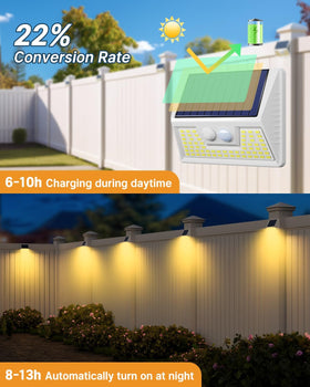 vighep 2Pack White Solar Lights brighten deck stairs for safer navigation