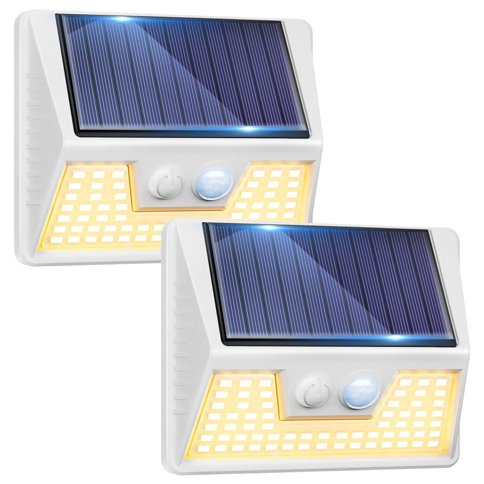vighep 2Pack White Solar Lights with motion sensor illuminate entry safely
