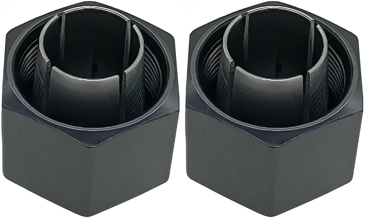 VIGORVIL half-inch router collet 2-pack fits Dewalt and Bosch routers for versatile setups.
