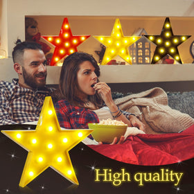VIHOSE marquee star light black side view suitable for shelves.