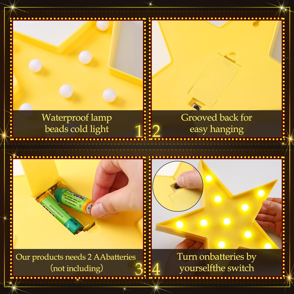 VIHOSE marquee star light black hero provides durable wall decor.