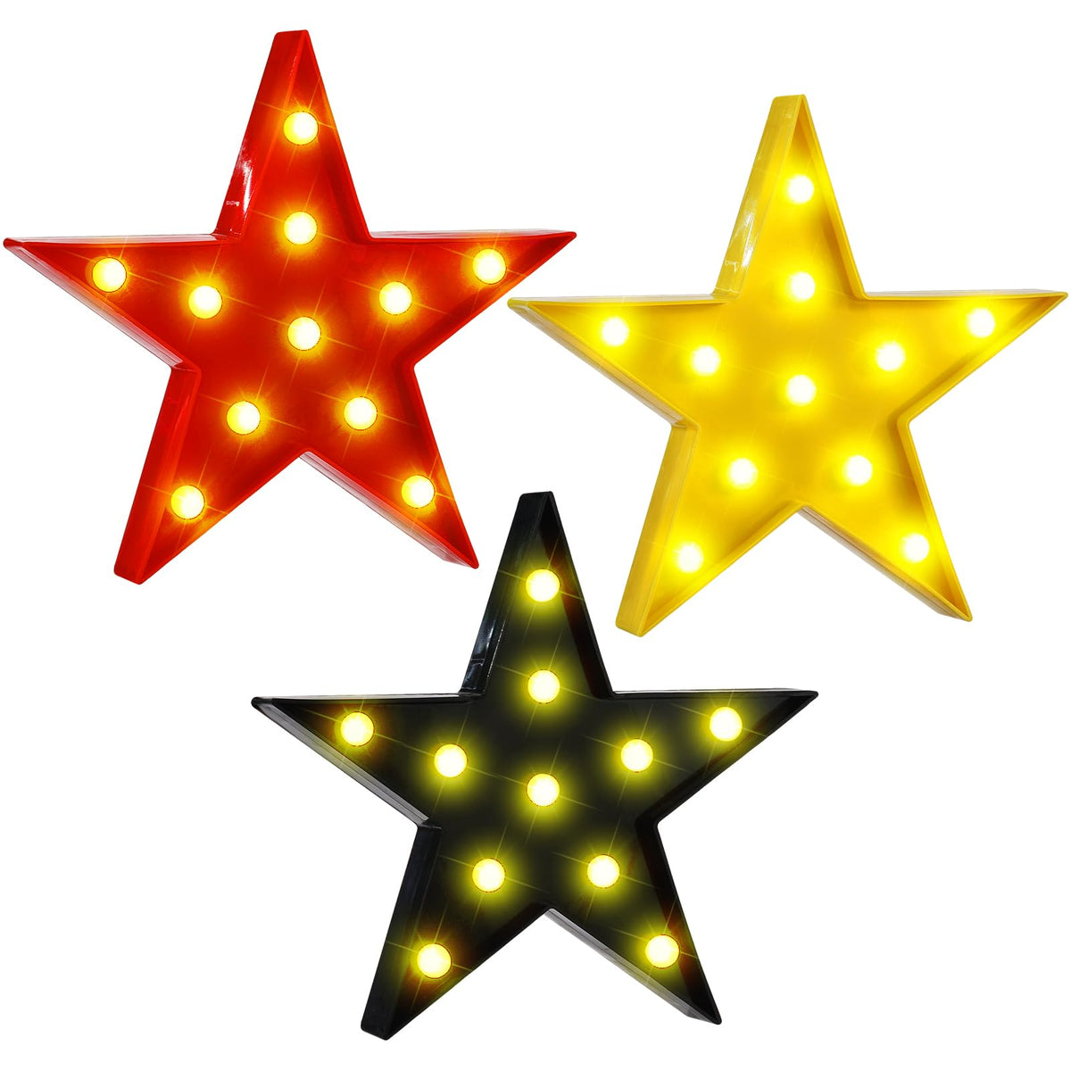 VIHOSE marquee star light packaging detail shows color options.