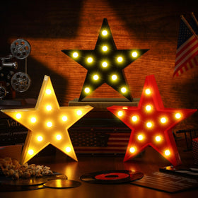 VIHOSE marquee star light red hero display adds cozy glow to movie nights.