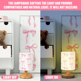 VIHOSE Bow Kids Table Lamp featuring wooden base for stable placement