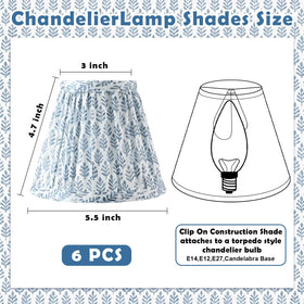 VIHOSE clip-on lampshade blue tree pleated adds elegant diffusion for cozy spaces
