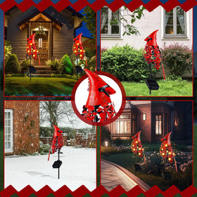 VIHOSE lifelike cardinal solar light offers colorful illumination without wiring.