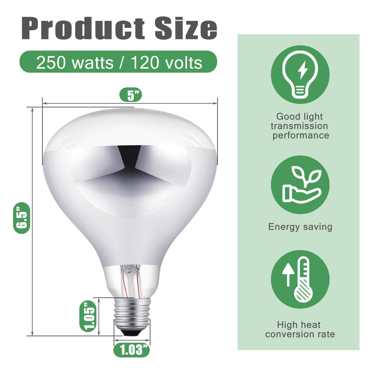 VIHOSE reptile basking lamp providing warm heat for reptiles