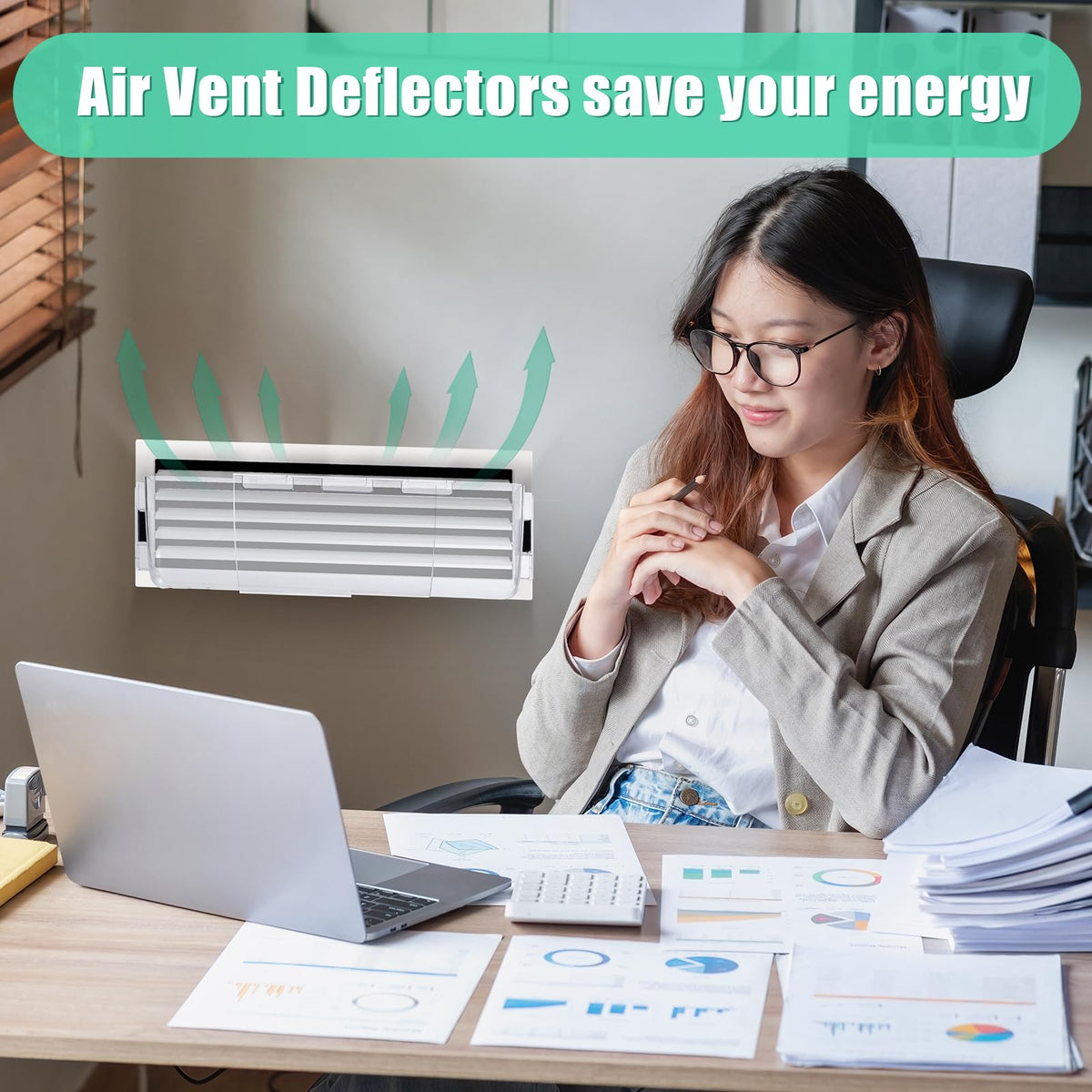VIHOSE sidewall vent deflector directs airflow along the wall for room-wide comfort