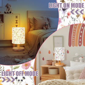 VIHOSE Wildflower bedside lamp lit ambience supports calm nights.