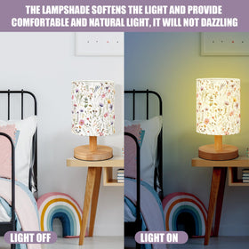 VIHOSE Wildflower kids lamp on bedside demonstrates space-saving lighting.