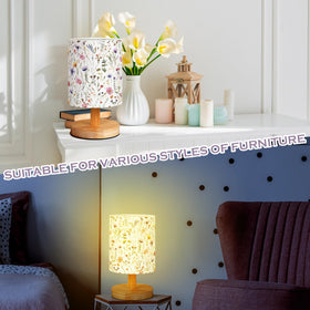 VIHOSE Wildflower table lamp side view shows compact footprint.