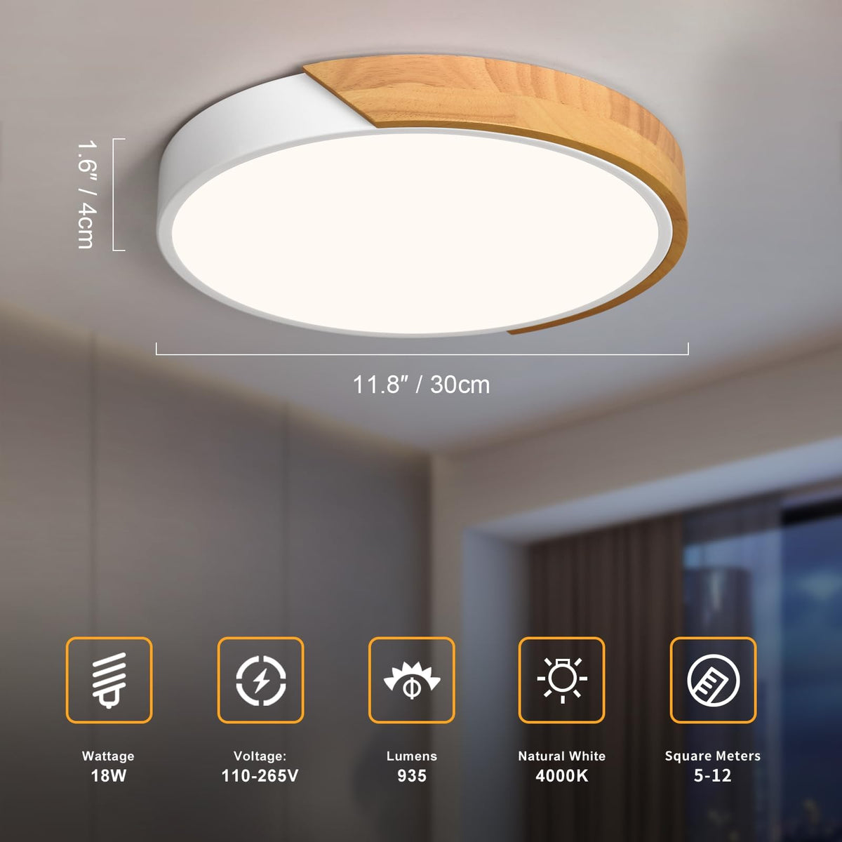 Vikaey white acrylic lampshade diffuses light for comfortable glare-free illumination