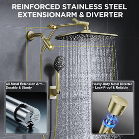 Veken handheld spray modes in gold for versatile rinsing.