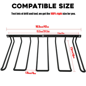 Vikerniel cordless tool shelf keeps batteries accessible.