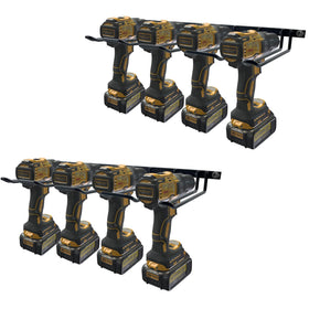 Vikerniel drill holder on wall keeps drills secure and within reach.