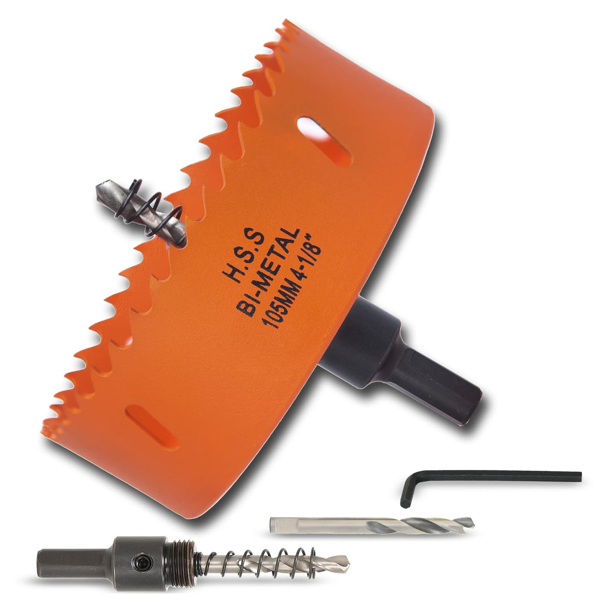 VIKITON 4-1/8 inch hole saw kit delivers clean cuts on metal and wood.
