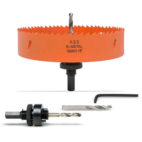 VIKITON 6-1/8in hole saw with arbor for metal, wood, and plastic.