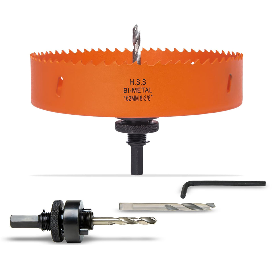 VIKITON 638 hole saw with arbor for versatile metal, wood, and plastic cuts.