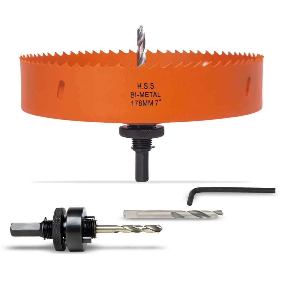 VIKITON 7 Inch Hole Saw with Arbor enables precise, stable cuts.