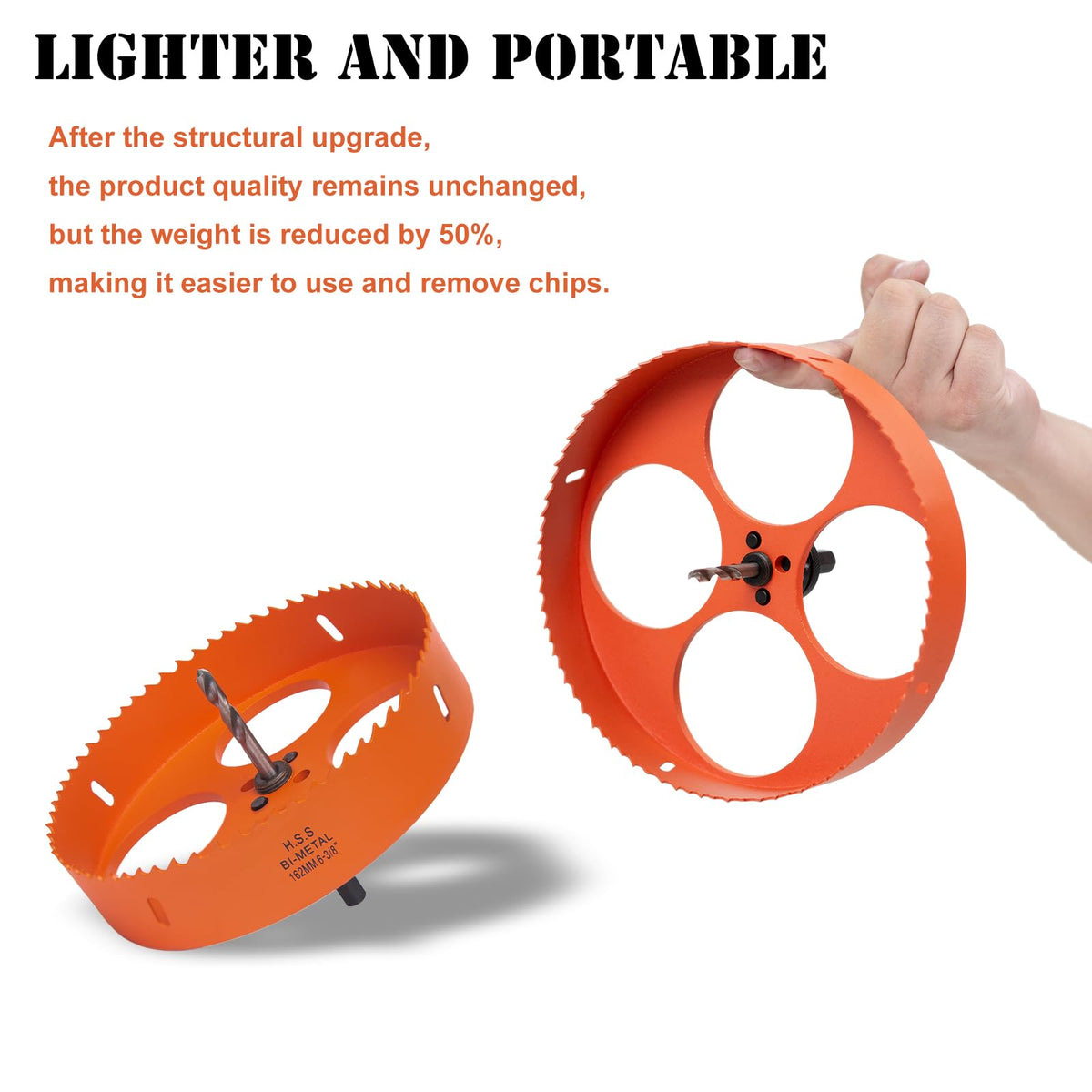VIKITON bi-metal teeth ensure long-lasting, sharp perforations for tough materials.