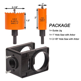VIKITON 1-inch hole saw cuts clean latch holes.