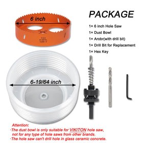 VIKITON hole saw arbor ensures quick, stable mounting during drilling.