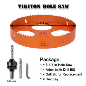 VIKITON hole saw kit packaging with all included parts