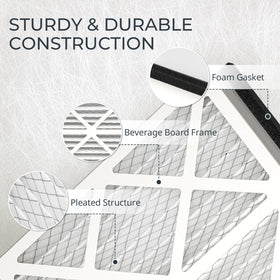 Vilaso 20x20x3 MERV 13 deep-pleat media highlights extended dust-holding capacity
