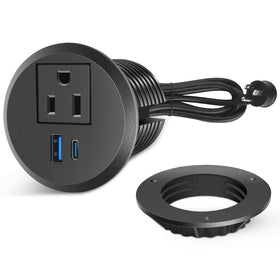 Vilong 2-inch desk power grommet keeps workspaces tidy with USB-C and USB-A charging.