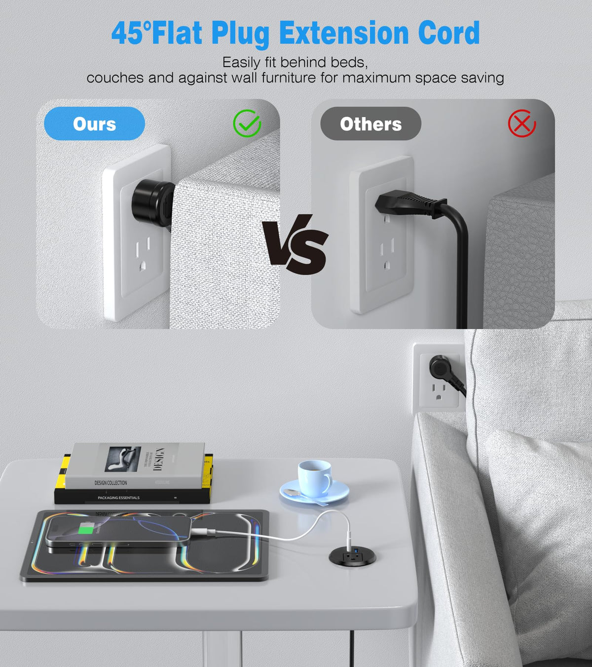 Vilong ETL-listed desk outlet ensures safety and reliability.