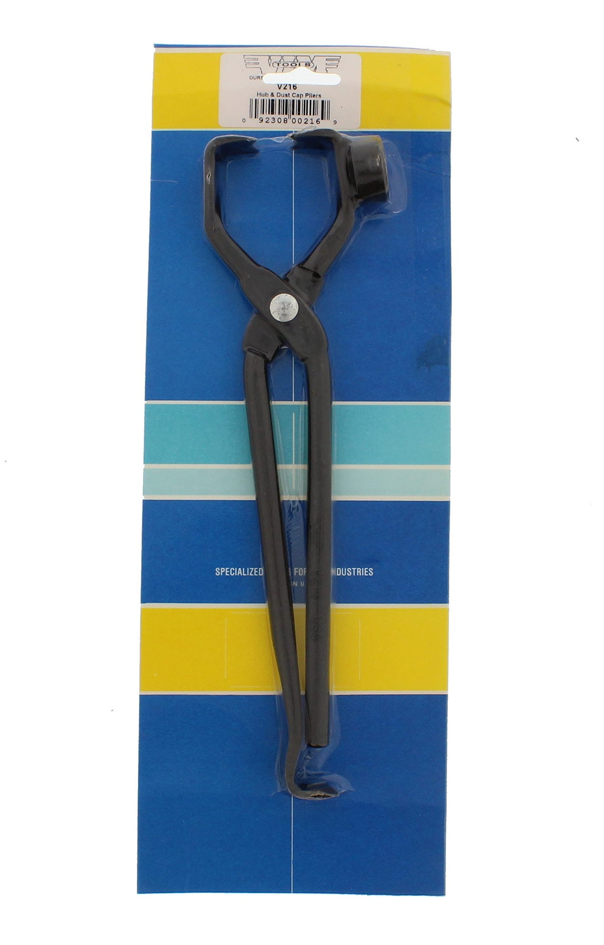 Vim Tools V216 hub and dust cap plier front view for precise handling.