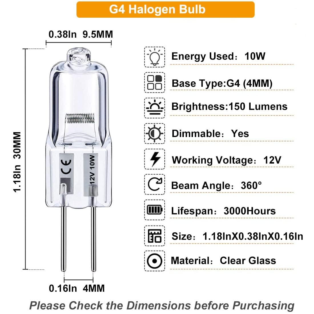 Vinaco G4 bulb dimmable for adjustable ambiance.