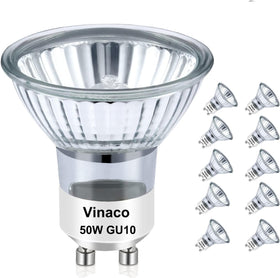 Vinaco GU10 50W warm white 2800K bulb for cozy ambience.
