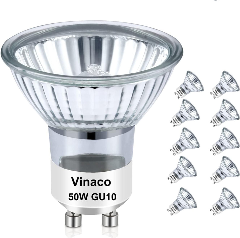 Vinaco GU10 50W warm white 2800K bulb for cozy ambience.