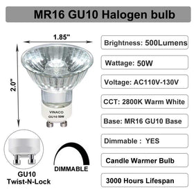 Vinaco GU10 bulbs emitting warm 2800K light for cozy spaces