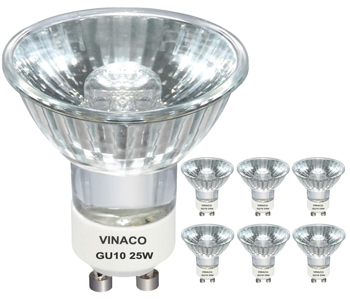Vinaco GU10 6-pack bulbs in box front for candle warmer use