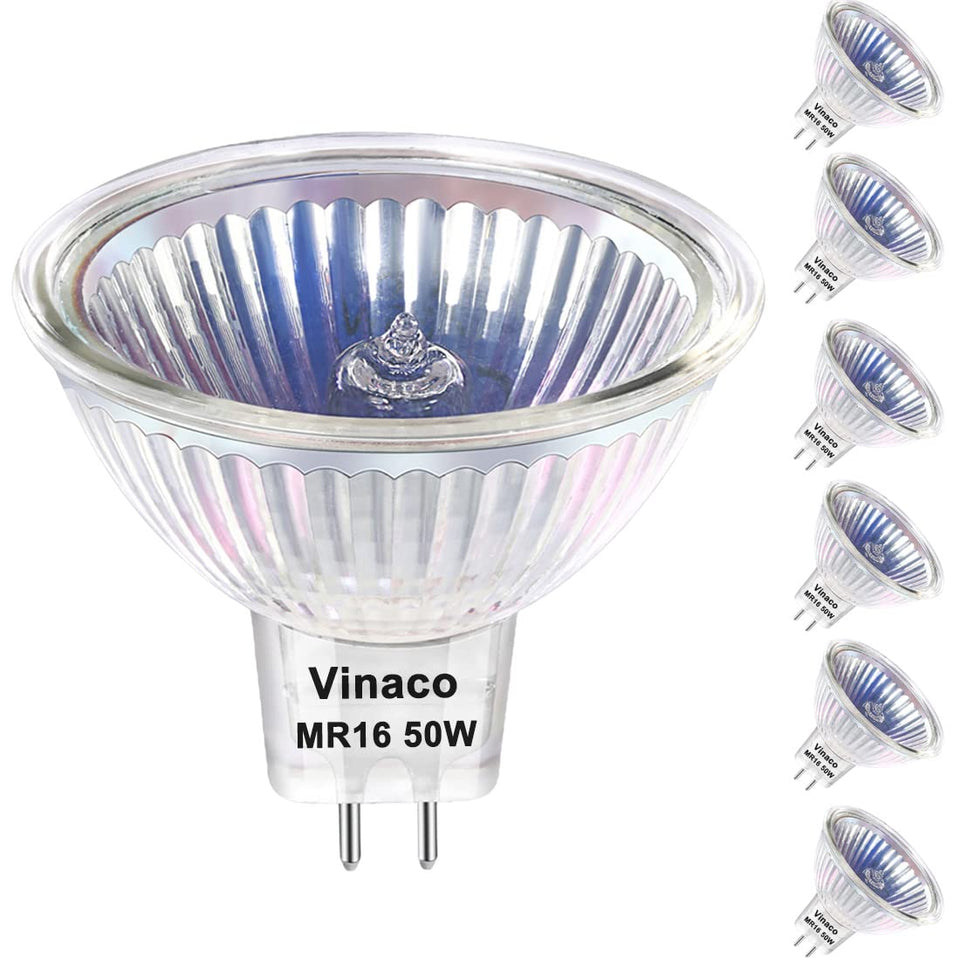 Vinaco MR16 bulb with clear glass cover for protected, even landscape lighting